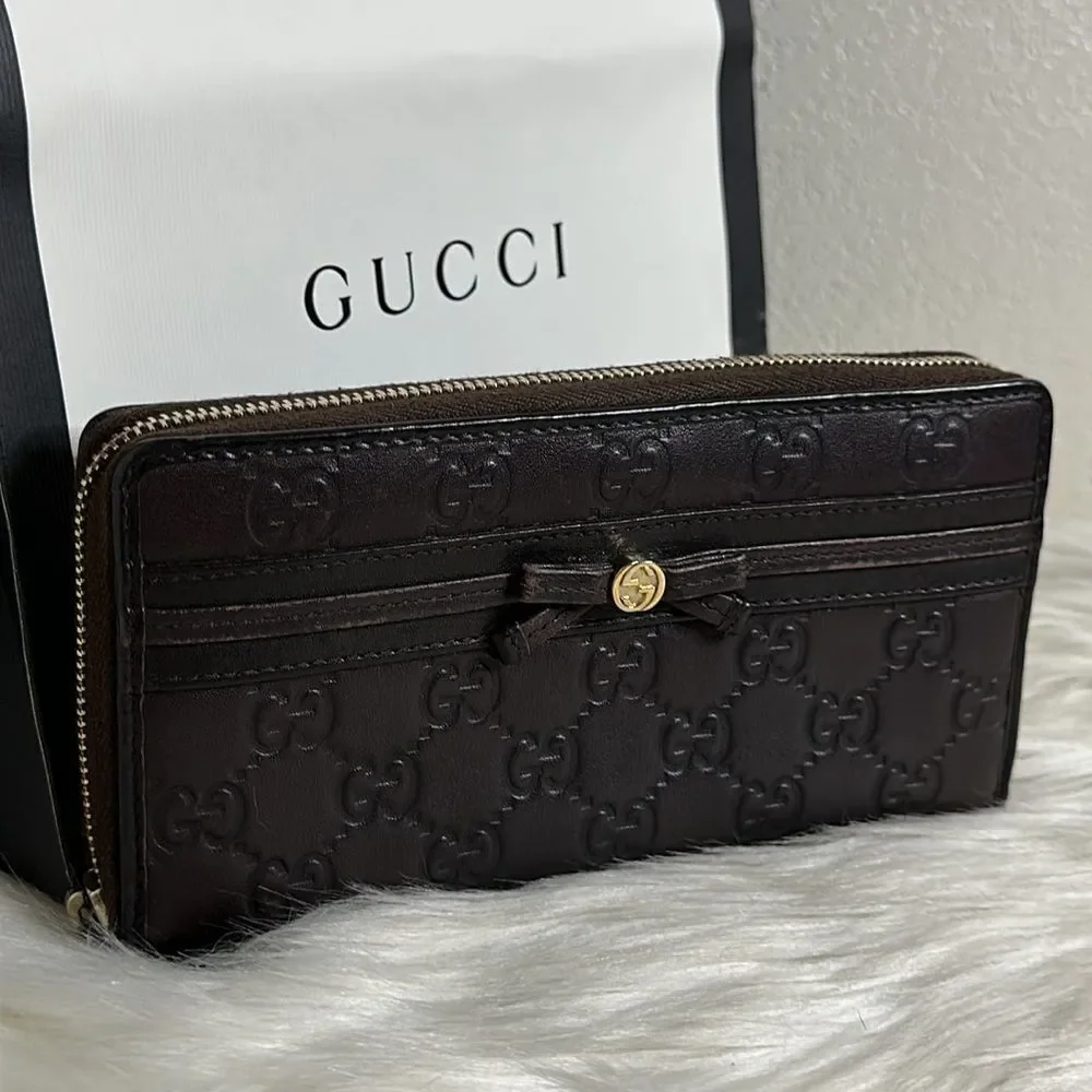 💯Authentic Guccissima Zipped Around Long Wallet 🍀